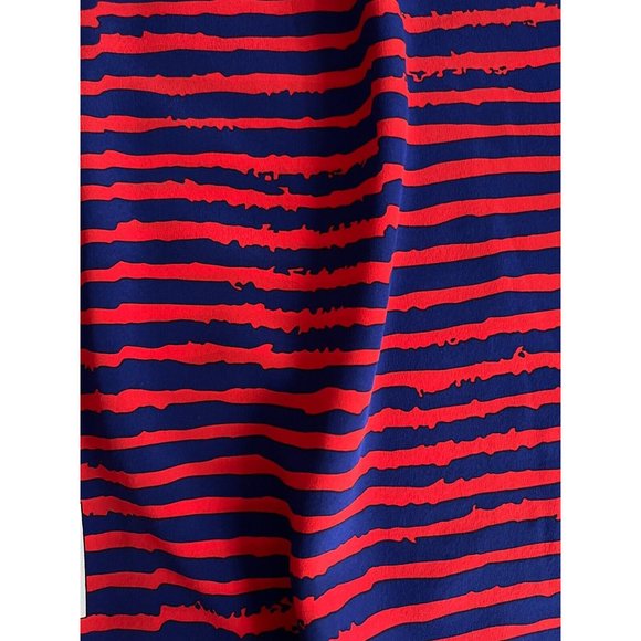 YSL Yves Saint Laurent Silk Striped Scarf Orange Blue - Picture 4 of 5